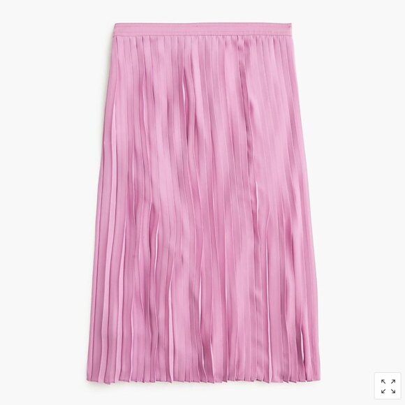 NWOT J.Crew Pleated Midi Skirt Petunia Pink Size 0 Petite - Picture 2 of 4